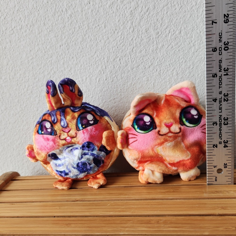 Cookeez Makery Toasty Treatz Plush Toy Pet‎ Blueberry Bunny Pancake Cat Bundle - Picture 5 of 6